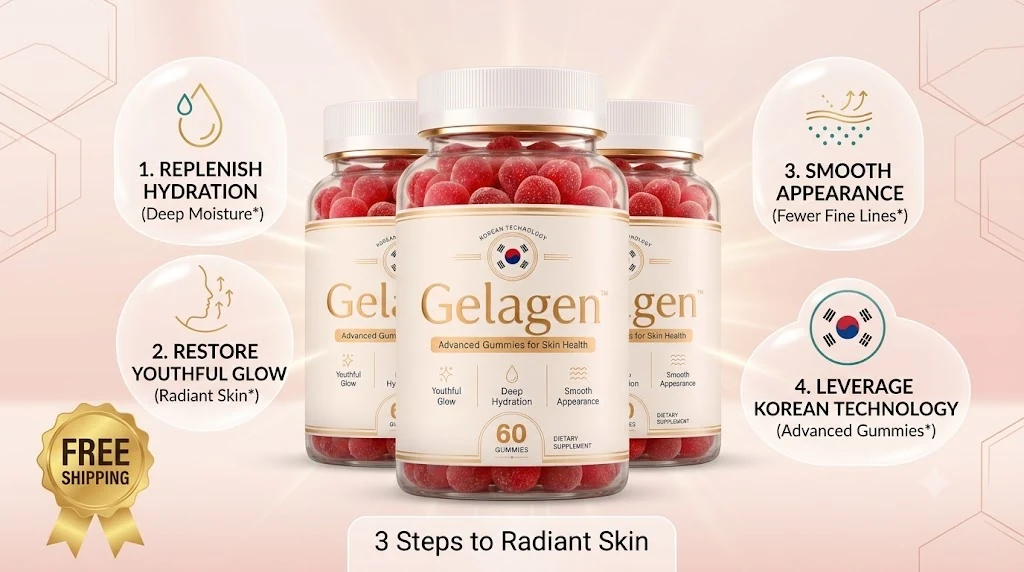Gelagen skin health gummies with the three steps to radiant skin